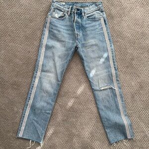 Levi 501 Straight Leg Jean- Good as Silver